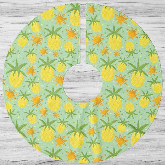 Ananas Tropisches Weihnachtsfest Polyester Weihnachtsbaumdecke