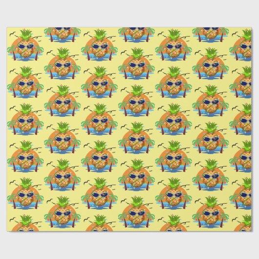 Ananas Tropisches Weihnachtsgeschenk Packpapier (Flach)