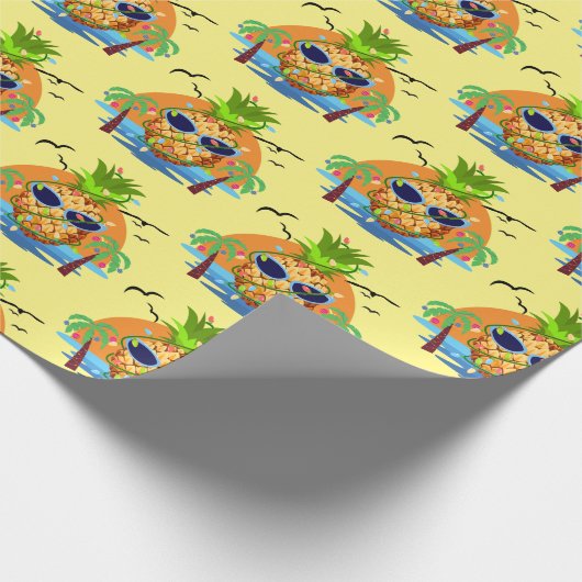 Ananas Tropisches Weihnachtsgeschenk Packpapier (Ecke)