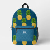 Ananas Türkis Blue Bedruckter Rucksack (Vorderseite)