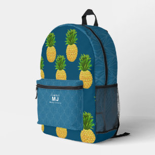 Ananas Türkis Blue Bedruckter Rucksack