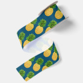 Ananas Türkis Blue Satinband (Rückseite)