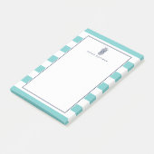 Ananas | Türkis und Marine Personalisiert Post-it Klebezettel (angewinkelt)