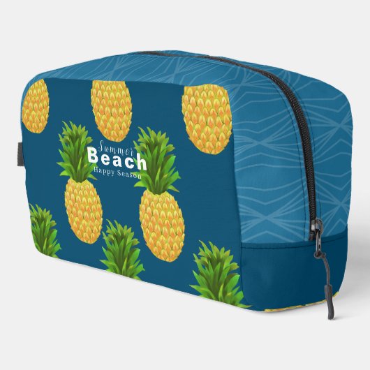 Ananas Türkis Waschbeutel (Rechte Ecke)