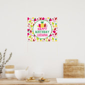 Ananas Tutti Frutti Geburtstagsfeier Poster (Küche)