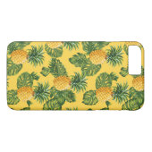 Ananas u. tropisches Blätter auf Gold Case-Mate iPhone Hülle (Rückseite (Horizontal))