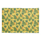 Ananas u. tropisches Blätter auf Gold Kissenbezug (Rückseite-Links)