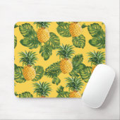 Ananas u. tropisches Blätter auf Gold Mousepad (Mit Mouse)