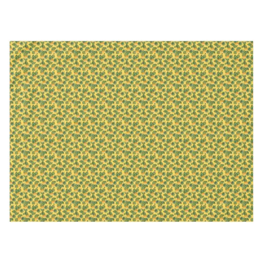 Ananas u. tropisches Blätter auf Gold Tischdecke (Vorderseite (Horizontal))