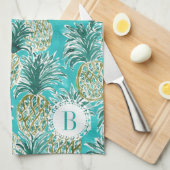 ANANAS-UHR tropische Aquarell-Gewohnheit Geschirrtuch (Viertel Falte)