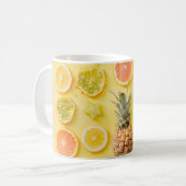 Ananas, umgeben von Zitrusfrüchten Kaffeetasse (Vorderseite Links)