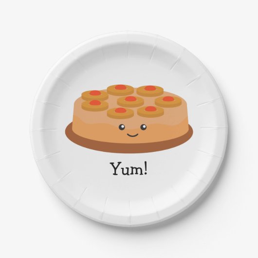 Ananas-umgedrehter Kuchen Pappteller (Vorderseite)