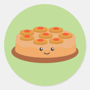 Ananas-umgedrehter Kuchen Runder Aufkleber