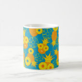 Ananas- und Ananas-Ringe. Nahtloser Doodkrug Kaffeetasse (Mittel)