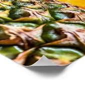 Ananas und Ananas-Scheiben schneiden Poster (Ecke)