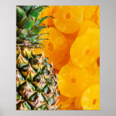 Ananas und Ananas-Scheiben schneiden Poster (Vorne)