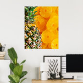 Ananas und Ananas-Scheiben schneiden Poster (Heimbüro)