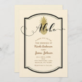 Ananas und Ananas, schwarz, rustikale Ananas, trop Einladung (Vorne/Hinten)