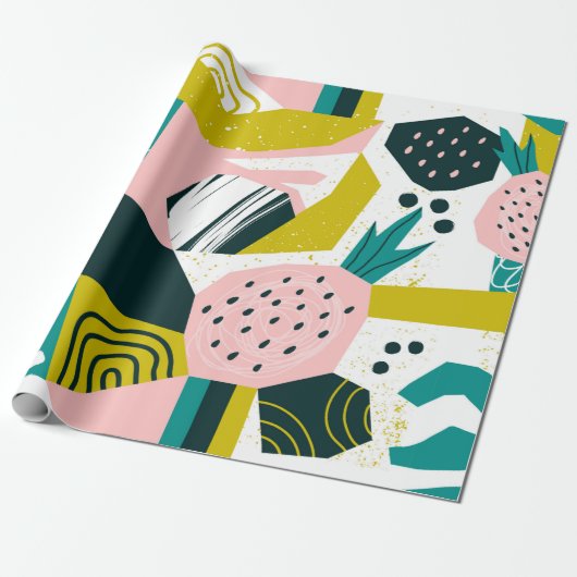 Ananas und andere Formen, Flecken, d Geschenkpapier (Ungerollt)