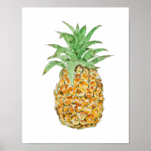 Ananas- und Aquarellfarbe Poster