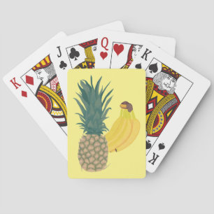 Ananas und Bananen, die Karten spielen Spielkarten