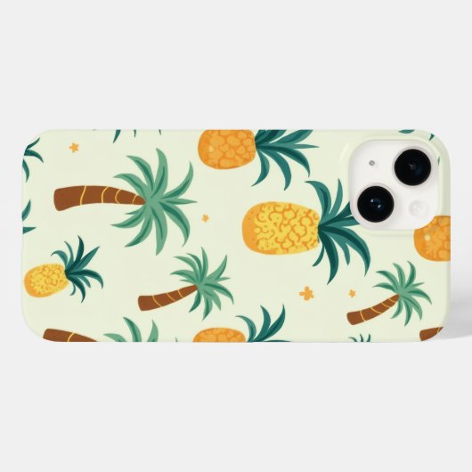 Ananas und Baummuster Design iphone14 Hüllen (Rückseite (Horizontal))