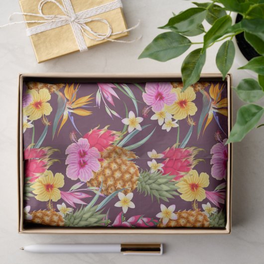Ananas und Blume Seidenpapier (Geschenk)