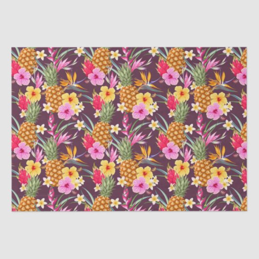 Ananas und Blume Seidenpapier (Vorderseite)