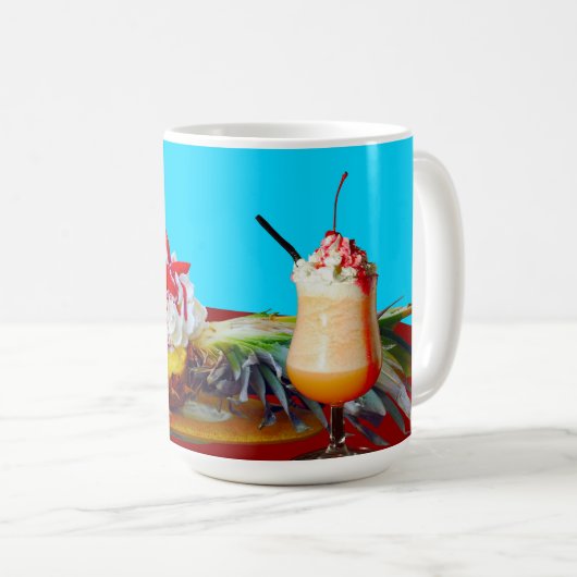 Ananas und Eis mit einem Fruchtsmoothie Kaffeetasse (VorderseiteRechts)