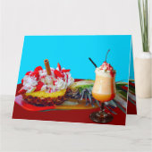 Ananas und Eis mit einem Fruchtsmoothie Karte (Vorderseite)