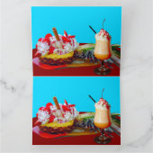 Ananas und Eis mit einem Fruchtsmoothie Karte (Innenseite)