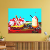 Ananas und Eis mit einem Fruchtsmoothie Leinwanddruck (Insitu (Wohnzimmer))