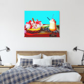 Ananas und Eis mit einem Fruchtsmoothie Leinwanddruck (Insitu (Schlafzimmer))