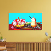 Ananas und Eis mit einem Fruchtsmoothie Leinwanddruck (Insitu (Wohnzimmer))