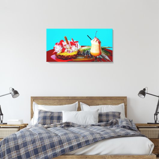 Ananas und Eis mit einem Fruchtsmoothie Leinwanddruck (Insitu (Schlafzimmer))