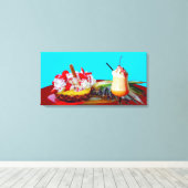 Ananas und Eis mit einem Fruchtsmoothie Leinwanddruck (Insitu (Holzboden))