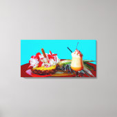 Ananas und Eis mit einem Fruchtsmoothie Leinwanddruck (Vorderseite)
