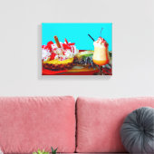 Ananas und Eis mit einem Fruchtsmoothie Leinwanddruck (Insitu (Wohnzimmer))