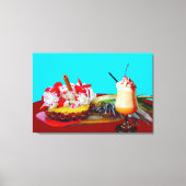 Ananas und Eis mit einem Fruchtsmoothie Leinwanddruck (Vorderseite)