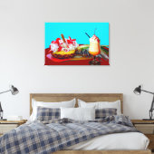 Ananas und Eis mit einem Fruchtsmoothie Leinwanddruck (Insitu (Schlafzimmer))