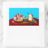 Ananas und Eis mit einem Fruchtsmoothie Rechteckiger Aufkleber (Tasche)