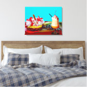 Ananas und Eiscreme Stretched Canvas Print Leinwanddruck (Insitu (Schlafzimmer))