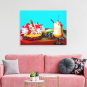 Ananas und Eiscreme Stretched Canvas Print Leinwanddruck (Insitu (Wohnzimmer))