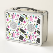 Ananas und geometrische Formen Metall Brotdose (Rückseite)