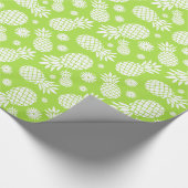 Ananas und Grieß, grün gemustert Geschenkpapier (Ecke)