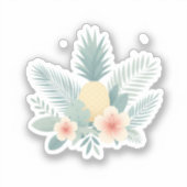 Ananas und Hawaii Aufkleber (Vorderseite)