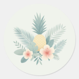 Ananas und Hawaii Runder Aufkleber