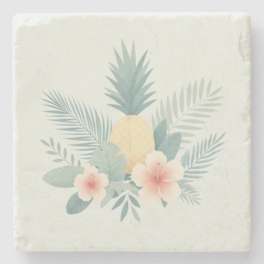 Ananas und Hawaii Steinuntersetzer (Vorderseite)
