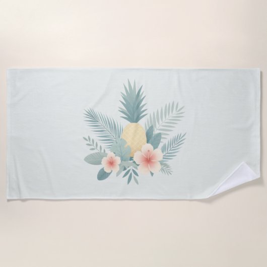 Ananas und Hawaii Strandtuch (Vorderseite)