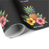 Ananas und Hibiskus Floral Hawaii Summer Beach Geschenkpapier (Rolleneckpunkt)
